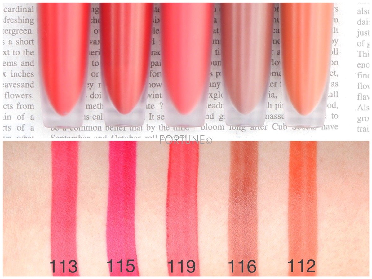 ロレアル パリ　透け感マットリップ「ルージュシグネチャー」全9色　スウォッチ