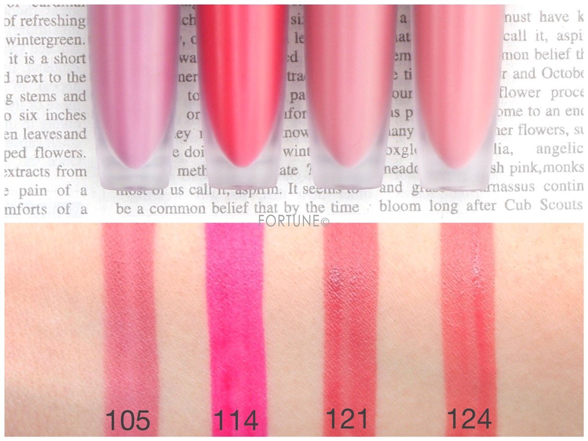 ロレアル パリ　透け感マットリップ「ルージュシグネチャー」全9色　スウォッチ