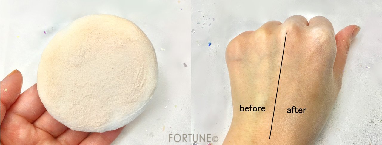 資生堂　スノービューティー　「スノービューティー ホワイトニング フェースパウダー 2019」（医薬部外品）　スムースフィットパフ＜おしろい用パフ・日中用＞　使用感