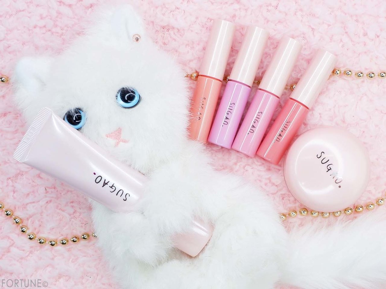 SUGAO（スガオ）「スノーホイップクリームピンクホワイト シロネコ」「シフォン感パウダー」「ジュレ感シアーリップティント」