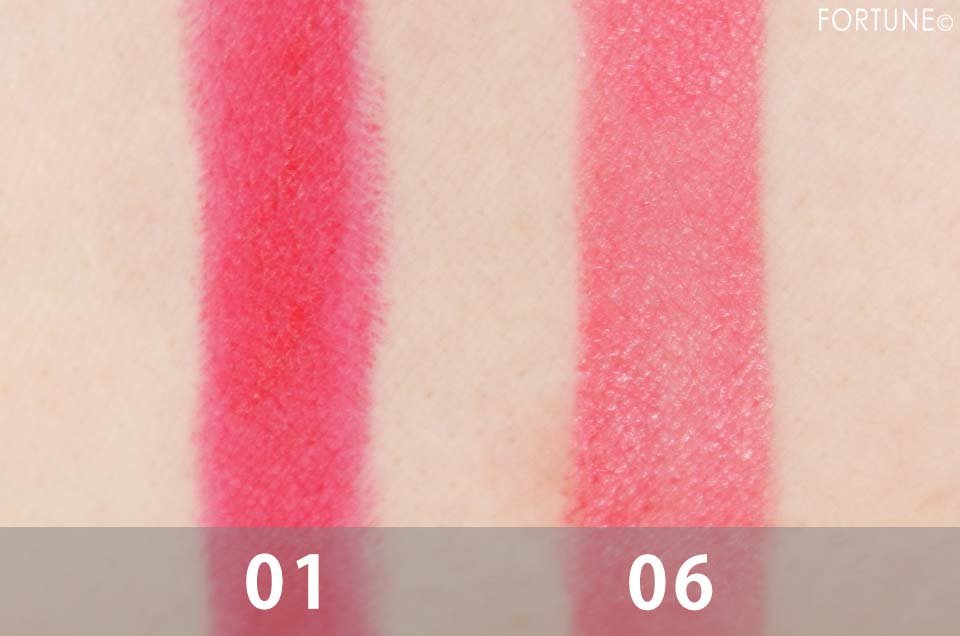 RMKリップコレクション『Color Summer Kiss』　「リップスティック コンフォート マットフィット」「リップスティック コンフォート ブライトリッチ」　スウォッチ