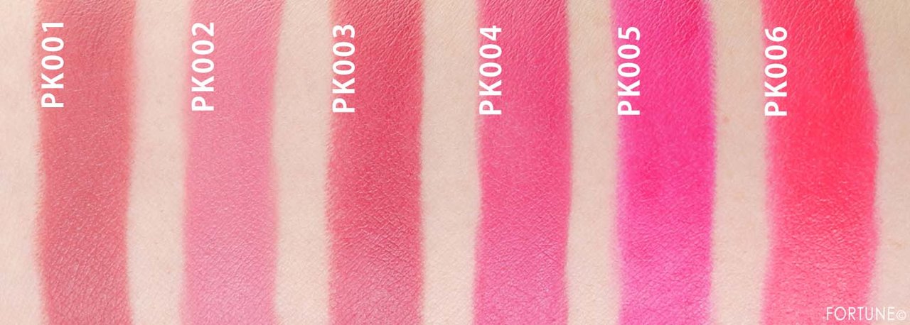 エチュードハウス「ベターリップトーク ベルベット」ピンク系　スウォッチ