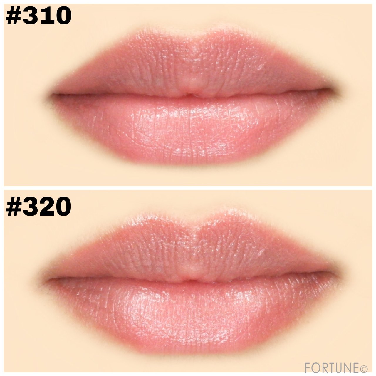 画像：レブロン キス クッション リップ ティント　2019夏新作　フラミンゴリップ　# 310 オレンジ パウト　# 320 スウィート コーラル　使用感