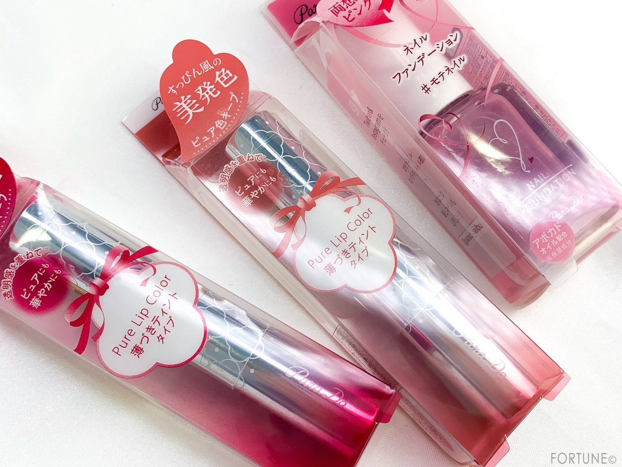 画像：ParaDo（パラドゥ）2019夏新作 プチプラコスメ ピュアリップカラー／ネイルファンデーション