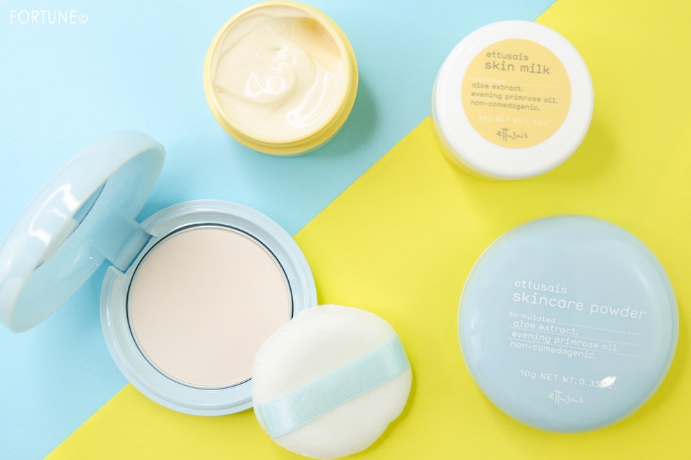画像：エテュセ「スキンケアパウダー 」「スキンミルク」