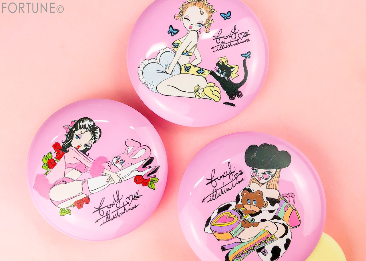 資生堂新作 第2弾「ギャラリーコンパクト　プレストパウダー」夏　foxy illustrations