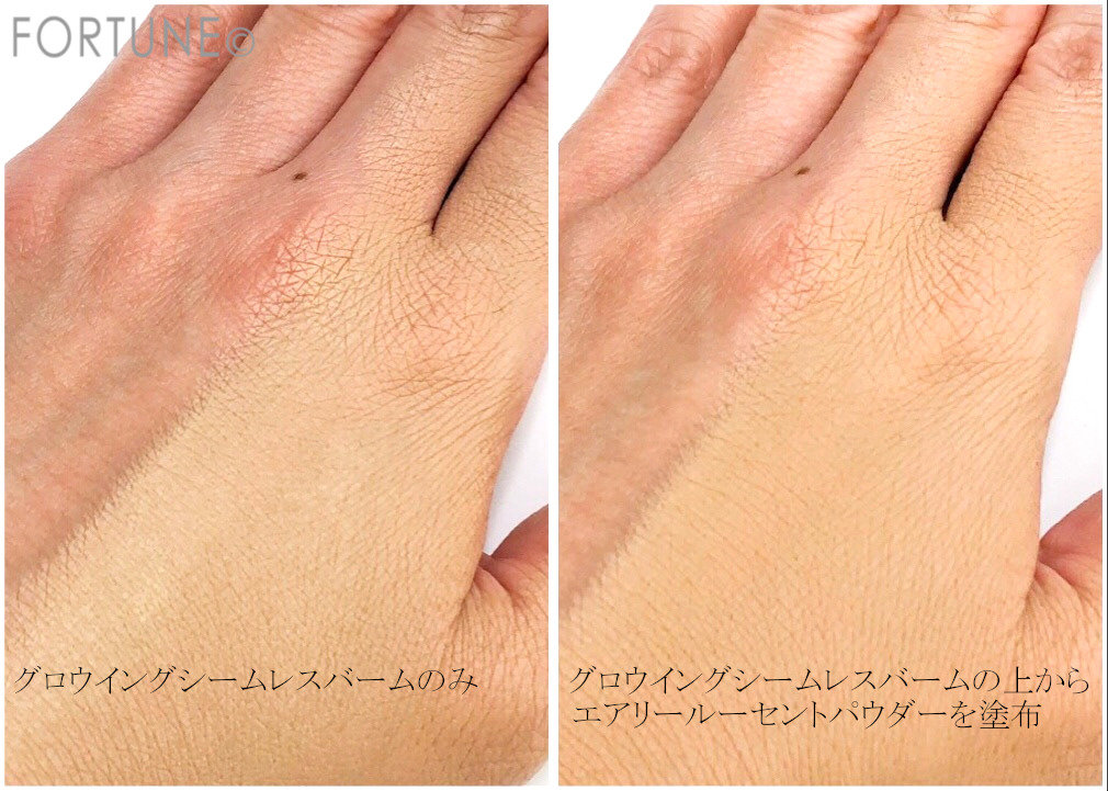 画像： LUNASOL(ルナソル)2019秋新作「エアリールーセントパウダー」00 Sheer使用感