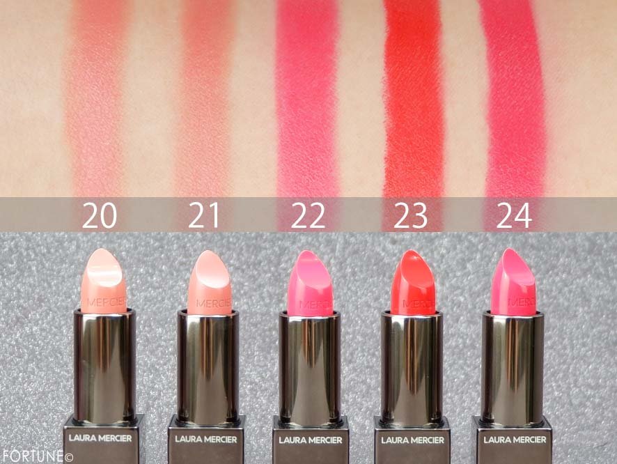 ローラ メルシエ「ルージュ エッセンシャル シルキー クリーム リップスティック」コーラル　スウォッチ