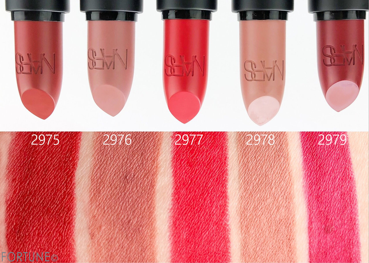 【画像：NARS新作『ICONIC LIPSTICK COLLECTION』リップスティック・マット スウォッチ】