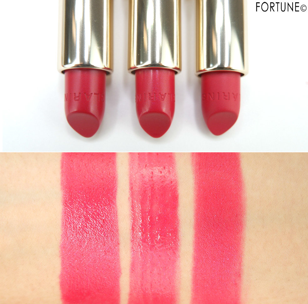 画像：クラランス8/2発売新色「ジョリ ルージュ イドラタン/ブリラン/ベルベット」スウォッチ