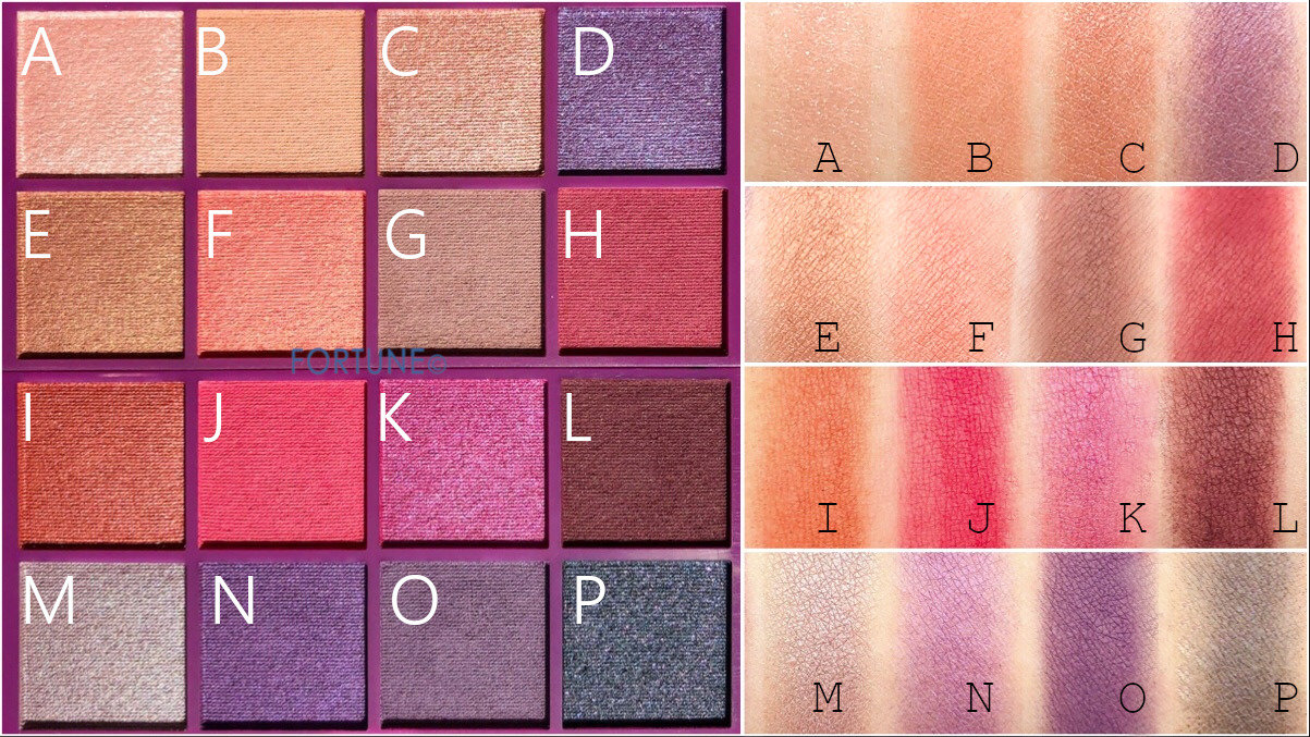 画像：ロレアル パリ2019秋新作「アイシャドウ メガパレット 02 ベリーマッチラヴ」スウォッチ