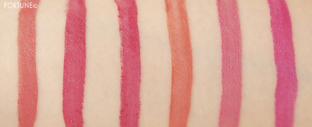 画像：《100均コスメ》キャンドゥ クレヨンタッチミー「ベルベットリキッドルージュ」スウォッチ