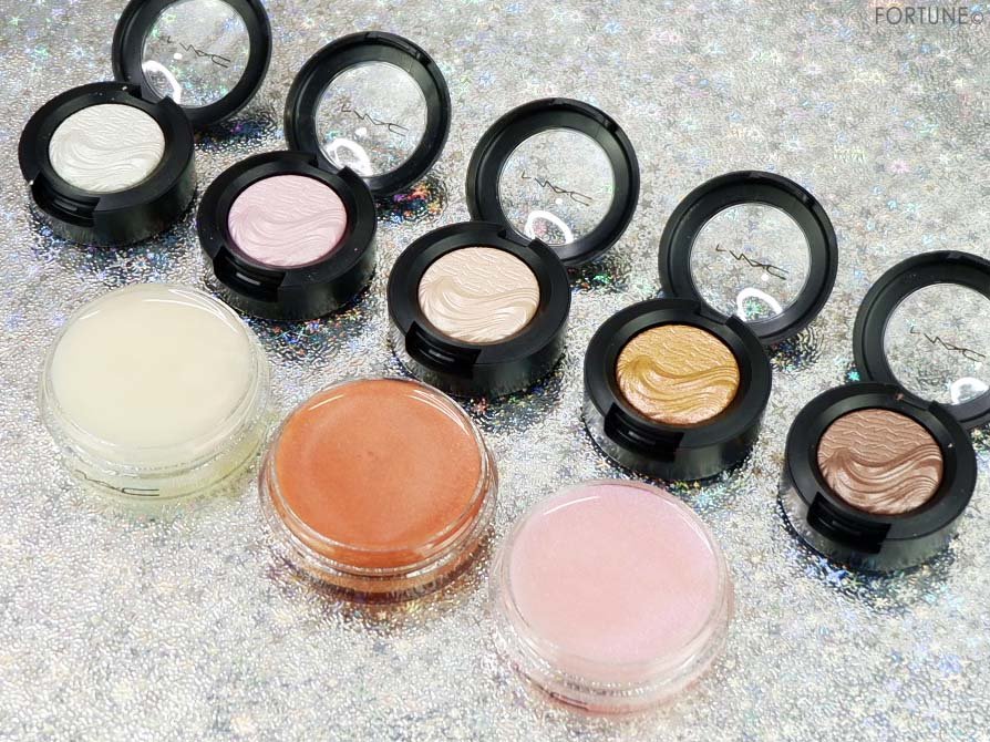 画像：M·A·C 「クリスタル グレイズ グロス」「エクストラ ディメンション アイシャドウ」