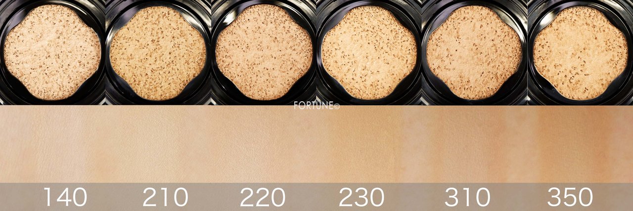 画像：SHISEIDO 新ベースメイク「シンクロスキン セルフリフレッシング クッションコンパクト」スウォッチ