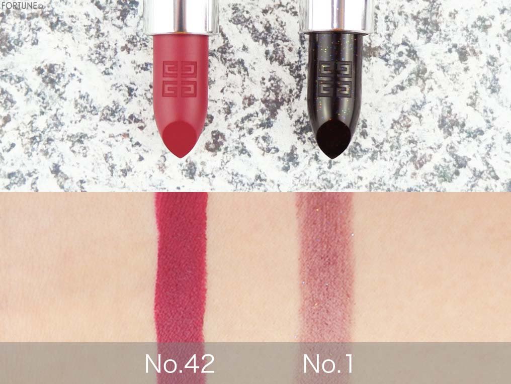 画像：GIVENCHY（ジバンシイ）「ルージュ・ジバンシイ・ベルベット」「ルージュ･ジバンシイ･ノワール」　スウォッチ