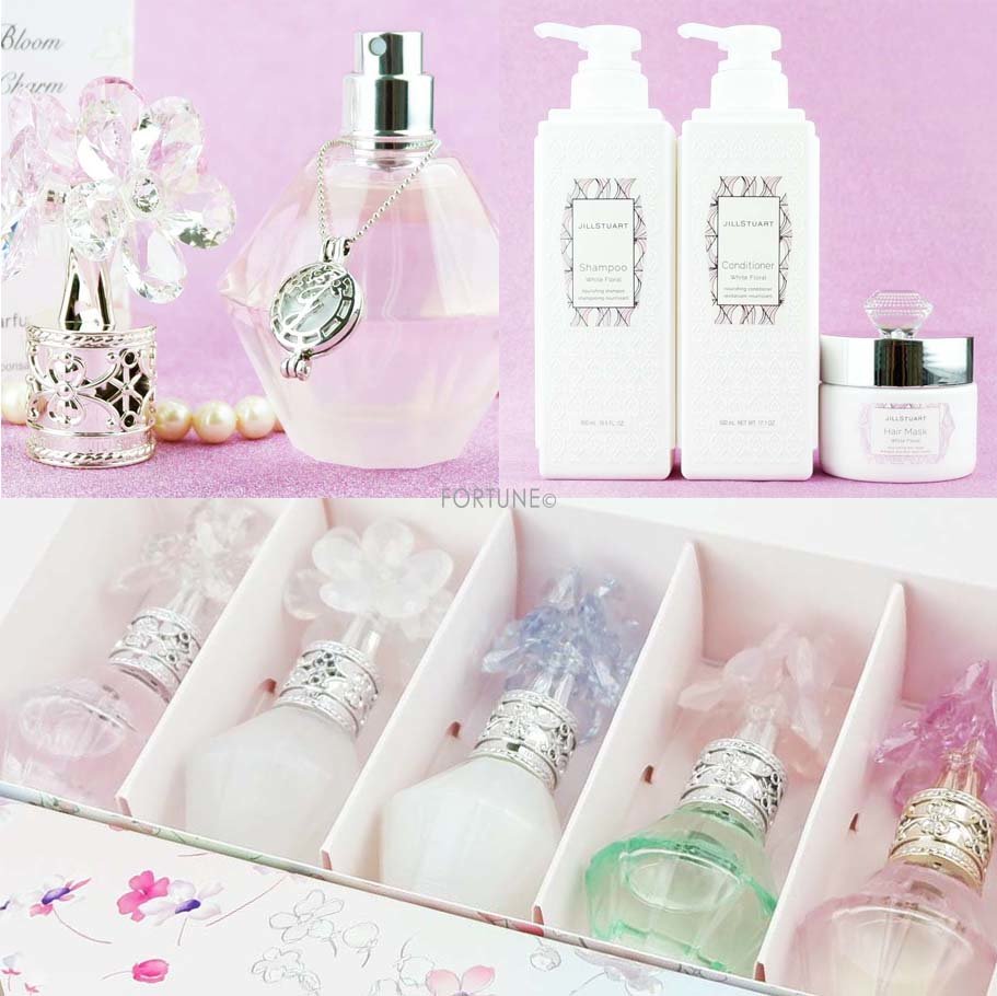 コスメカレンダー：ジルスチュアート「クリスタルブルーム ビーラブドチャーム オードパルファン」「クリスタルブルーム オードパルファン セレクション」「シャンプー ホワイトフローラル」他