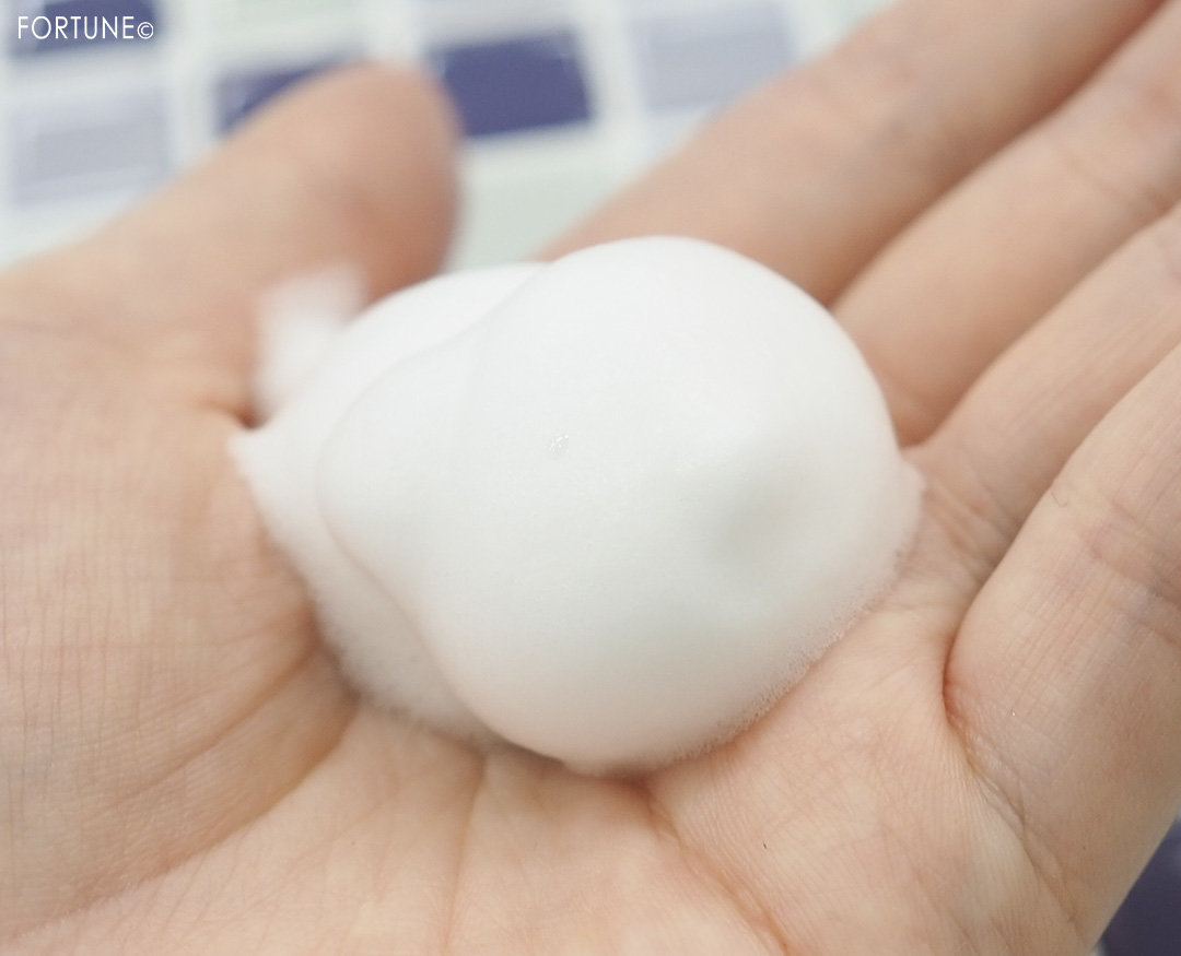 画像：洗顔専科「メイクも落とせる泡洗顔料」濃密泡