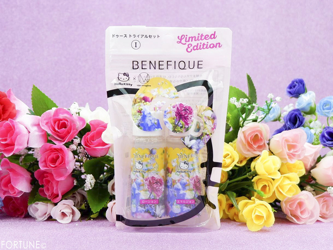 画像：ベネフィーク×ハローキティ×M / mika.ninagawa(蜷川実花)コラボ「ドゥース トライアルセット Ⅰ・Ⅱ KN」化粧水乳液