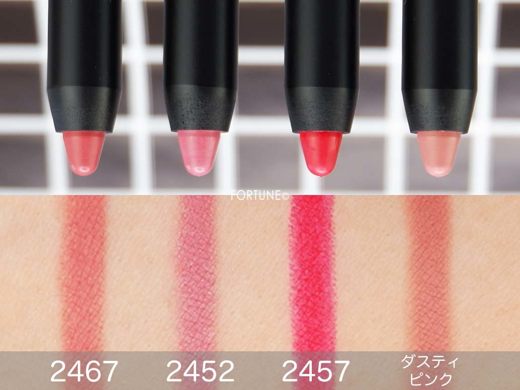 画像：NARS（ナーズ）「NARS ベルベットロープ ベルベットマットリップペンシルセット」スウォッチ