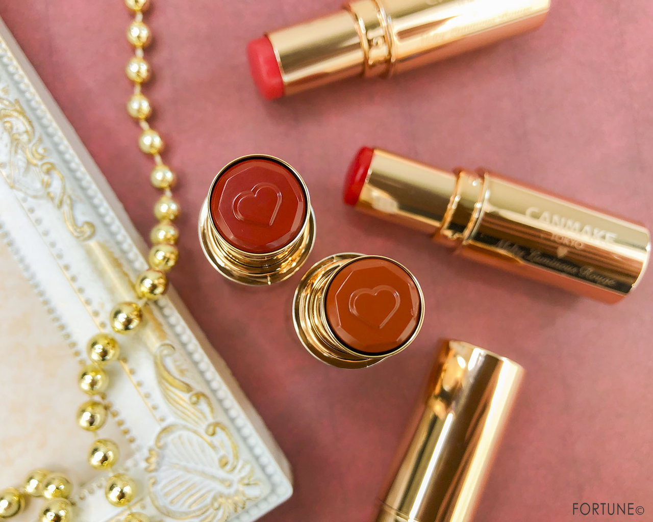 画像：キャンメイク(CANMAKE)「メルティールミナスルージュ」No.04 キャラメルテラコッタ／No.05 ストロベリーモカ