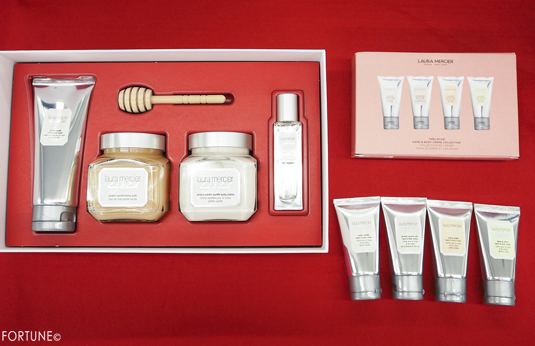 ローラ メルシエ 2019クリスマスコフレ ハンド＆ボディクリームセット「 アンバーバニラ リュクス ボディ コレクション」