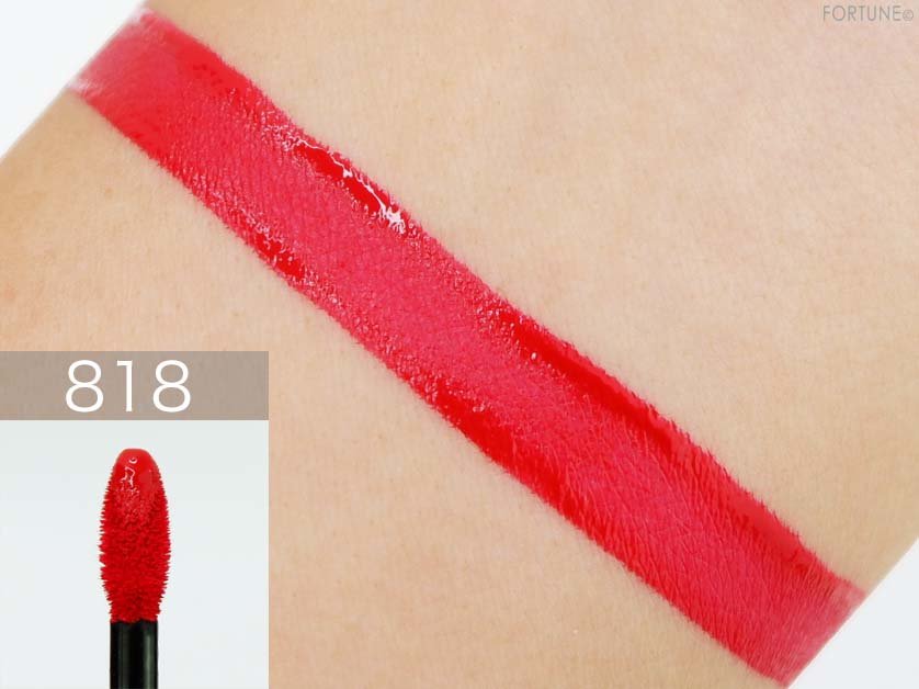 画像：CHANEL（シャネル）「ルージュ アリュール インク フュージョン」818 トゥルー レッド　スウォッチ