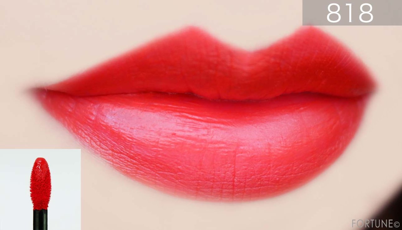 画像：CHANEL（シャネル）「ルージュ アリュール インク フュージョン」818 トゥルー レッド　使用感