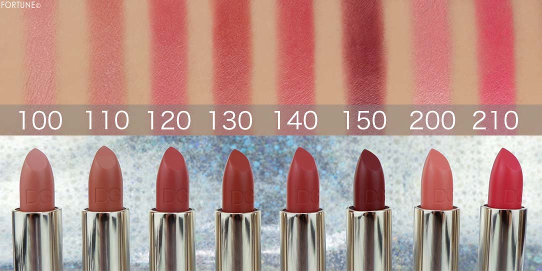 画像：ドルチェ＆ガッバーナ ビューティ「ザ・オンリーワン ルミナスカラー リップスティック」スウォッチ