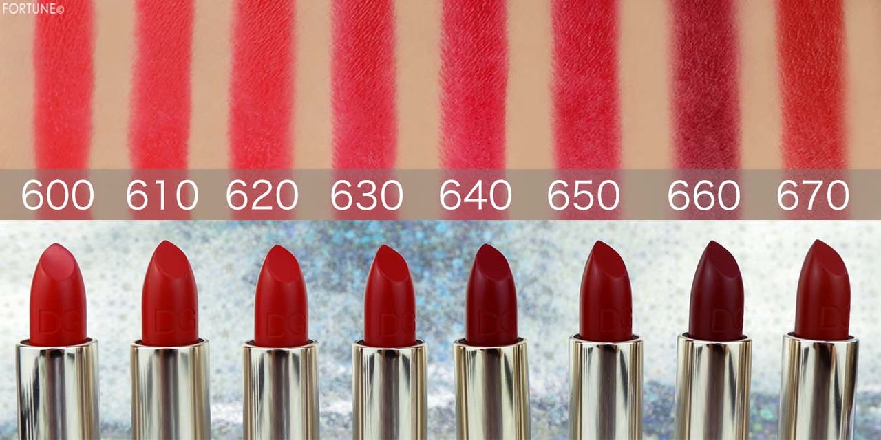 画像：ドルチェ＆ガッバーナ ビューティ「ザ・オンリーワン ルミナスカラー リップスティック」スウォッチ