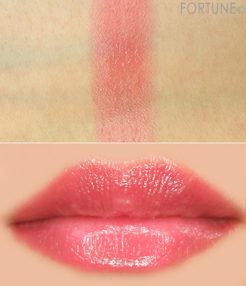 画像：CHICCA　キッカ クリスマスコレクション 2019　メスメリック リップスティック　EX16 グロウ　スウォッチ　使用感