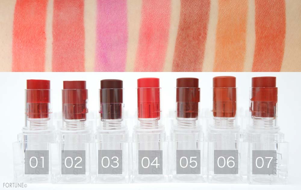 画像：Fujiko（フジコ）miniシリーズ「ミニウォータリールージュ」リップカラー　スウォッチ