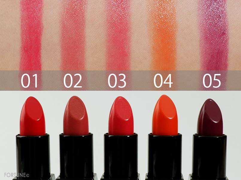 画像：LUNASOL（ルナソル）「シームレスマットリップス」定番10色　スウォッチ