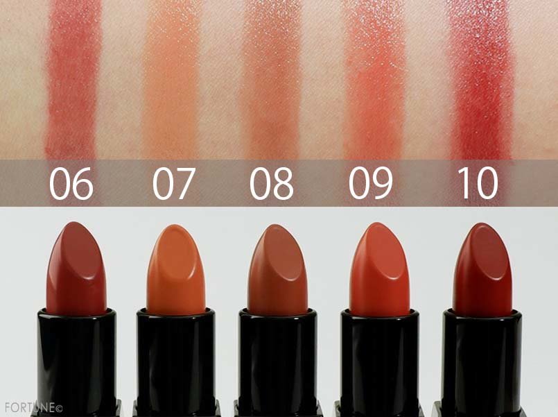 画像：LUNASOL（ルナソル）「シームレスマットリップス」定番10色　スウォッチ