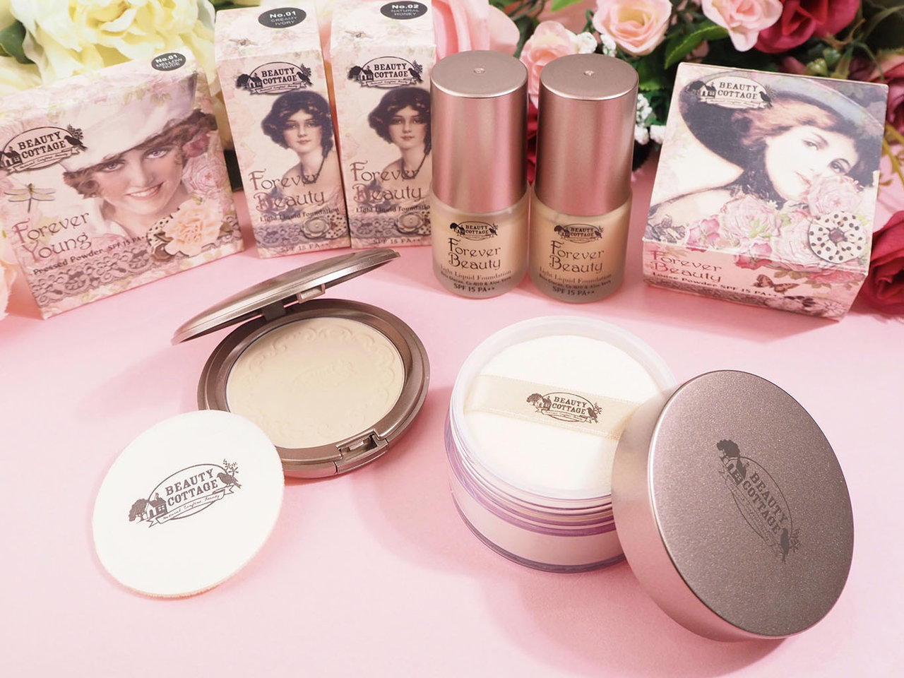 BEAUTY COTTAGE(ビューティーコテージ)ベースメイク リキッドファンデーション フェイスパウダー プレストパウダー