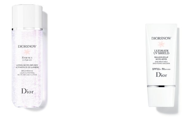 ディオール「スノー ライト エッセンス ローション（医薬部外品）」「スノー アルティメット UVシールド 50+」