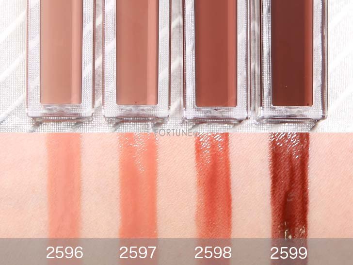 画像：NARS（ナーズ）「ローデッド リップラッカー」全4色　スウォッチ