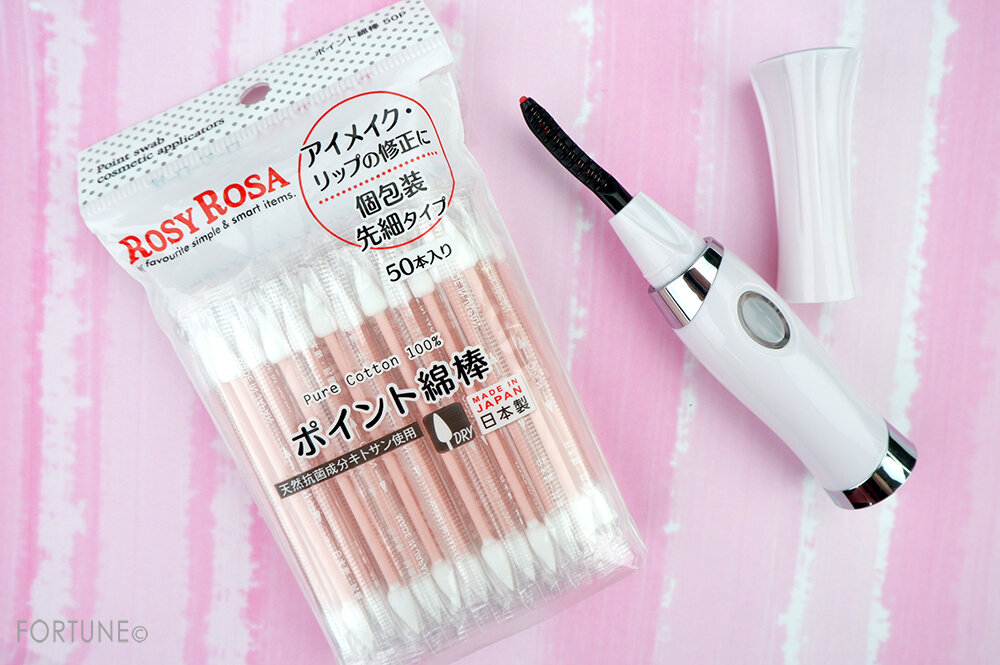 画像画像：ロージーローザ「ポイント綿棒 50P」、audorx「ホットビューラー まつげくるん」、貝印「ホットアイラッシュカーラー　ジューシーピンク」