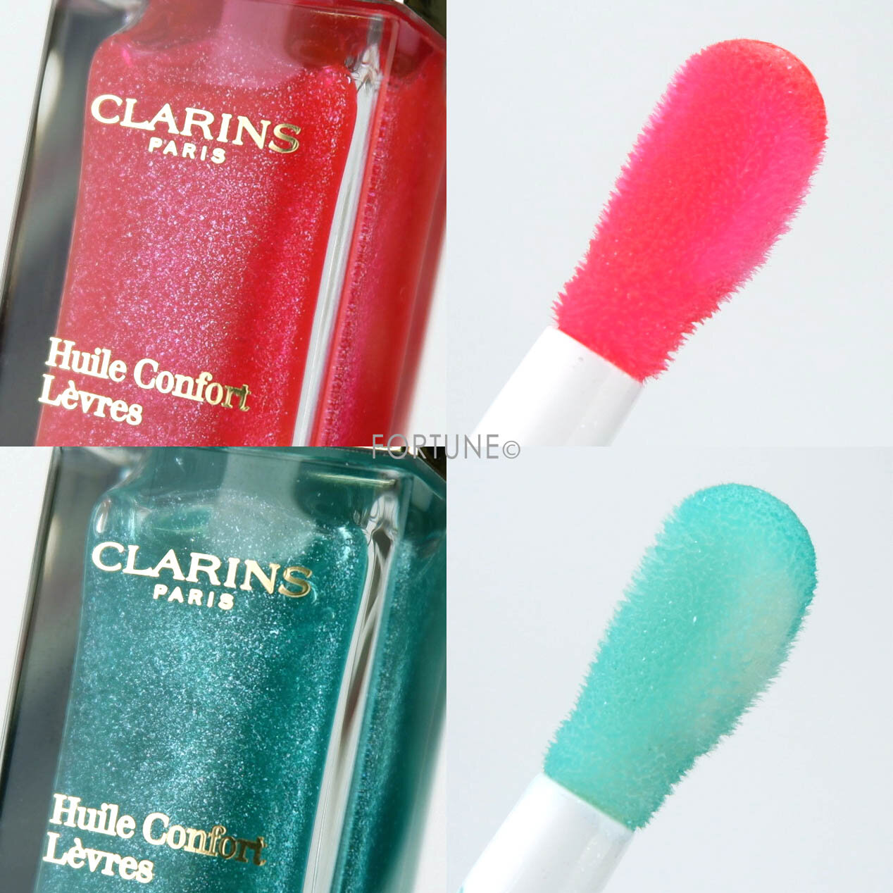 画像：CLARINS（クラランス）クリスマスコフレ『コンフォート リップオイル』12 キャンディグラム・13 ミントグラム