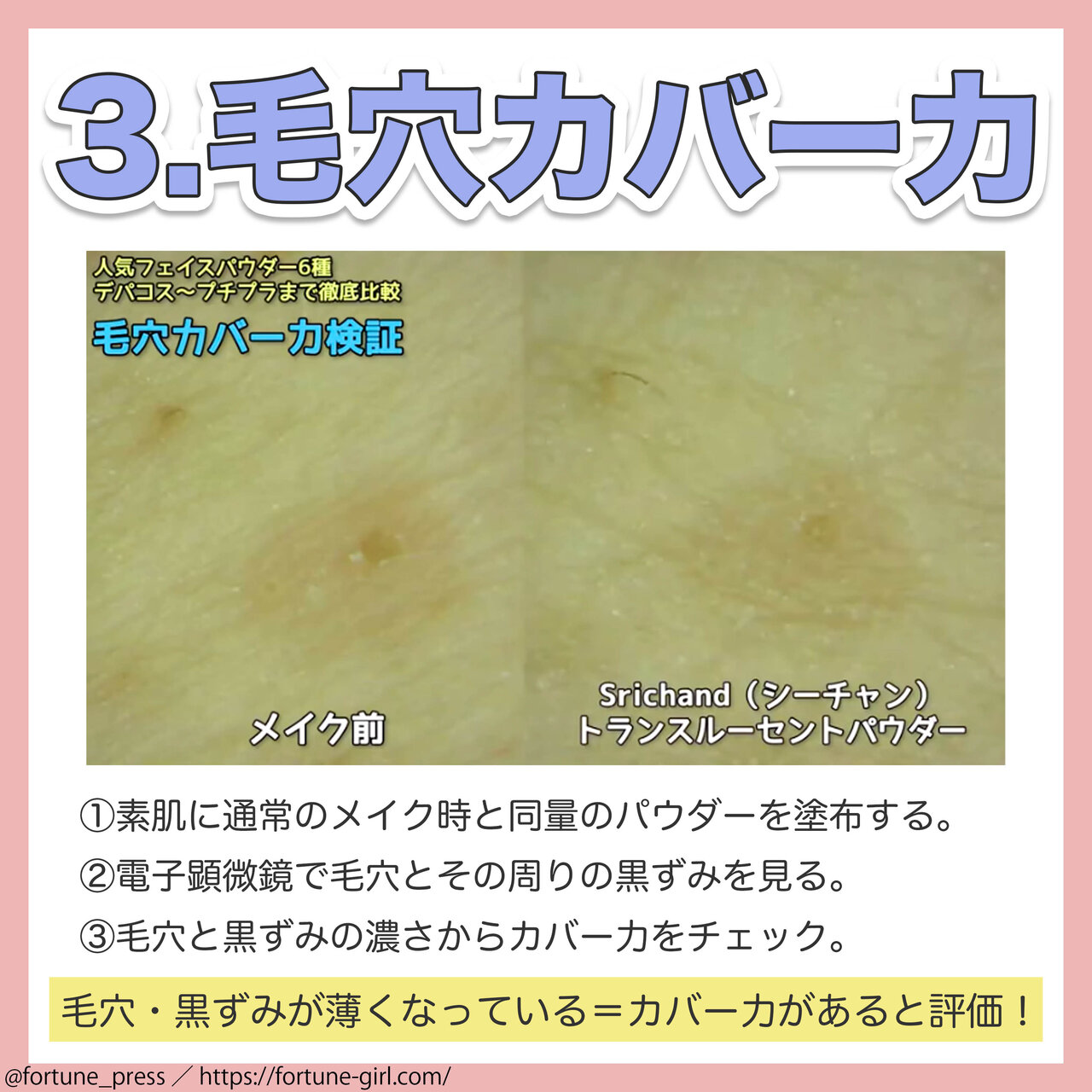 ふぉーちゅんコスメ検証：フェイスパウダー6種