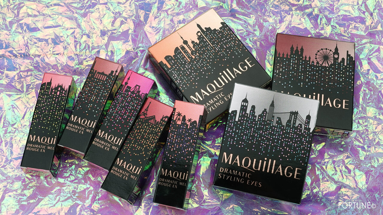 画像：MAQuillAGE（マキアージュ）クリスマスコフレ『マキアージュ ドラマティックルージュEX』『マキアージュ ドラマティックスタイリングアイズ』限定色
