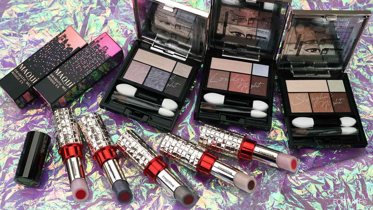 画像：MAQuillAGE（マキアージュ）クリスマスコフレ『マキアージュ ドラマティックルージュEX』『マキアージュ ドラマティックスタイリングアイズ』限定色