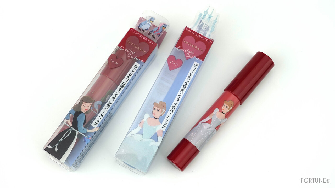 資生堂 インテグレート ディズニーコラボ/シンデレラ限定デザイン 2020年秋冬新作コスメ「ボリュームバームリップ N C」スウォッチ・使用レポ・レビュー