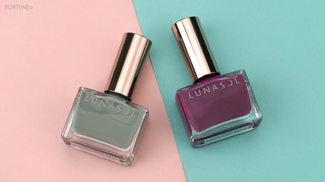 LUNASOL(ルナソル) 2021春 新作コスメ「ネイルポリッシュ」EX07 シダーグリーン/EX08 ムスクマロウ　レビュー・使用レポ・スウォッチ