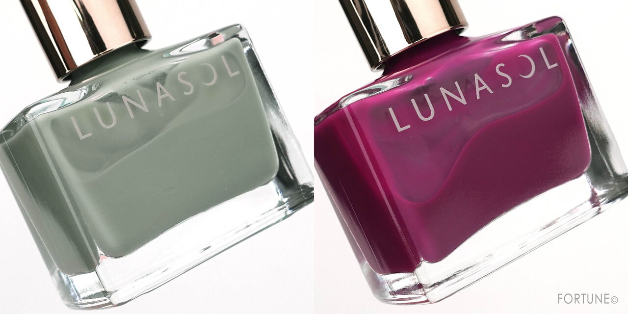 LUNASOL(ルナソル) 2021春 新作コスメ「ネイルポリッシュ」EX07 シダーグリーン/EX08 ムスクマロウ　レビュー・使用レポ・スウォッチ