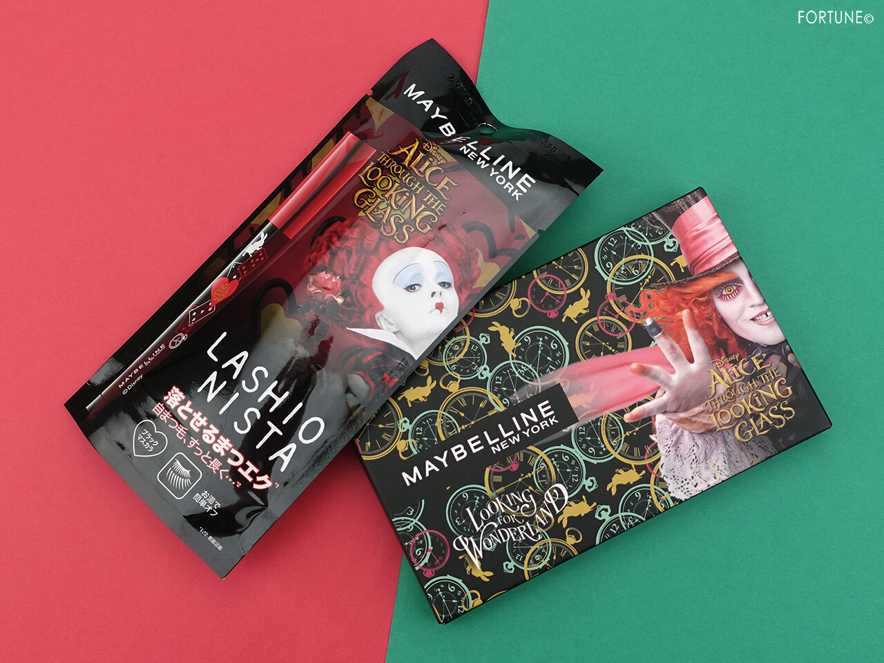 メイベリン ニューヨーク 2020新作コスメ/ディズニー映画「アリス・イン・ワンダーランド」限定コレクション　ラッシュニスタ N A01 ブラック/ポストカード アイシャドウ パレット AL-1　レビュー・スウォッチ・使用レポ