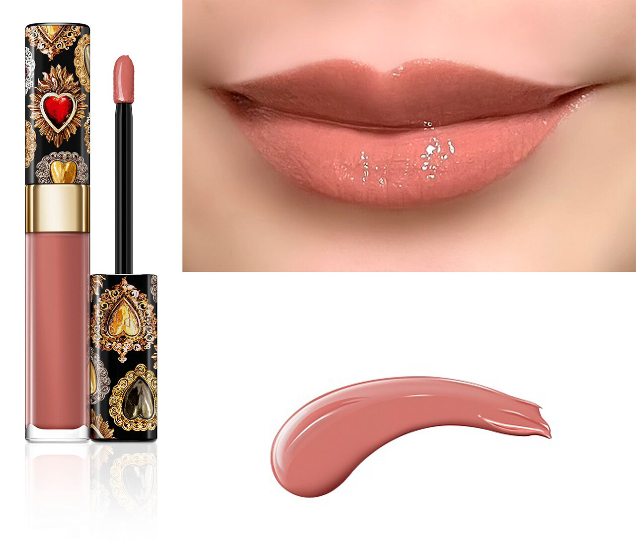 DOLCE & GABBANA BEAUTY（ドルチェ＆ガッバーナ ビューティ）ドルガバ 2021春新作コスメ/新色「シャイニッシモ ハイシャインリップラッカー」130 Sweet Honey/カーネーション