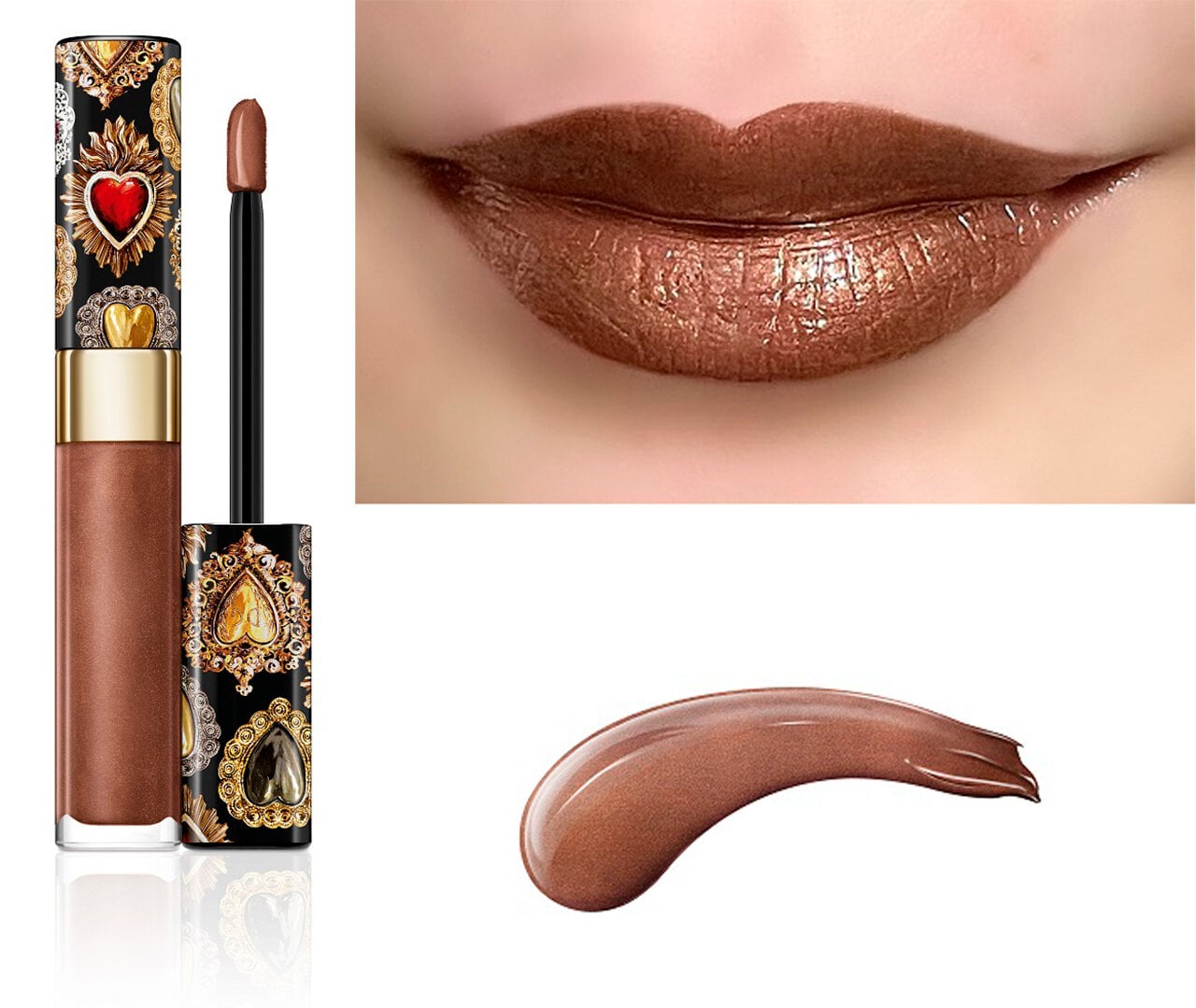 DOLCE & GABBANA BEAUTY（ドルチェ＆ガッバーナ ビューティ）ドルガバ 2021春新作コスメ/新色「シャイニッシモ ハイシャインリップラッカー」390 Bronze Feeling/キンモクセイ