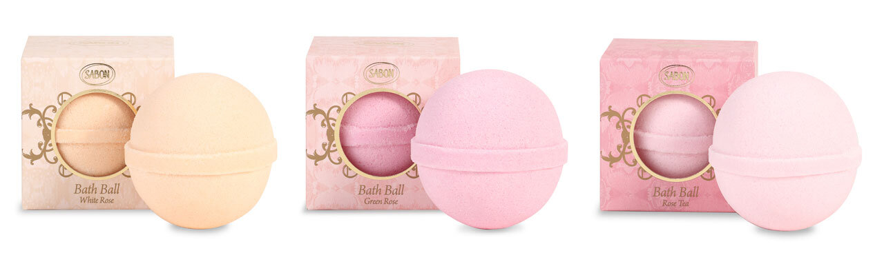SABON/サボン バスボール ホワイト・ローズ/グリーン・ローズ/ローズティー