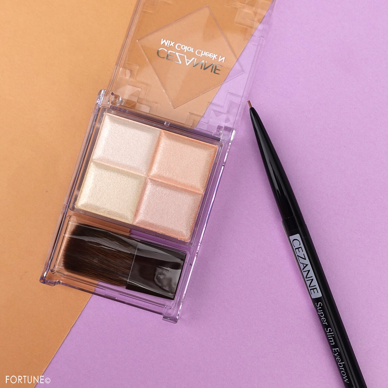 CEZANNE/セザンヌ『超細芯アイブロウ 01ライトブラウン』『ミックスカラーチークN 10ペールハイライト』