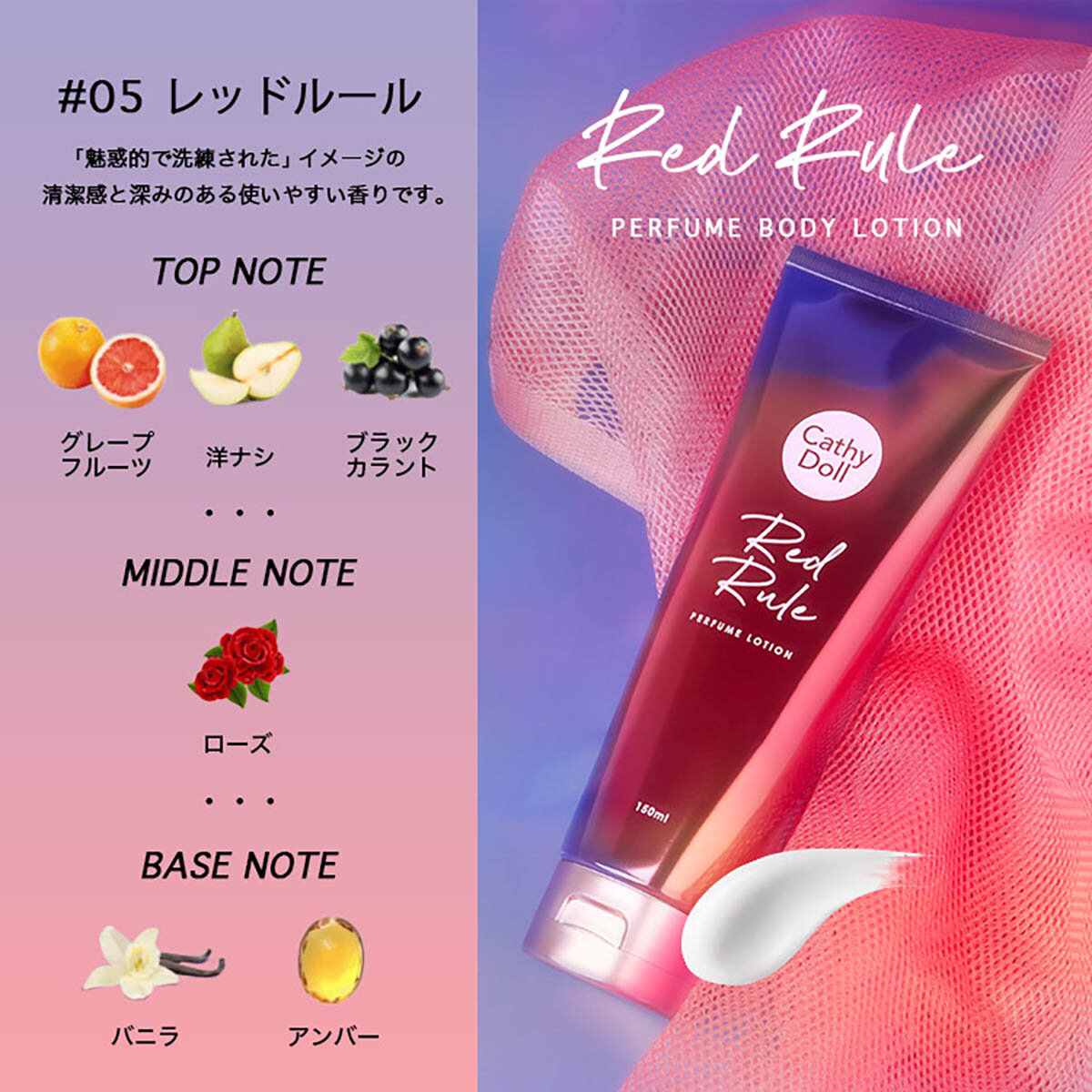 CathyDoll(キャシードール)「レッドルール パフュームボディローション」(150ml)
